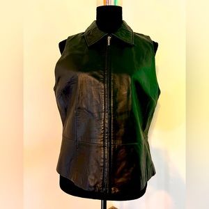croft & barrow lamb skin leather vest. Women’s size large.